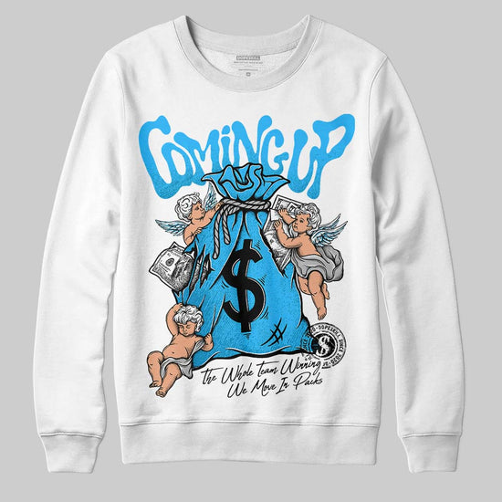 Jordan 2 Low "University Blue" DopeSkill Sweatshirt Money Bag Coming Up Graphic Streetwear  - White 