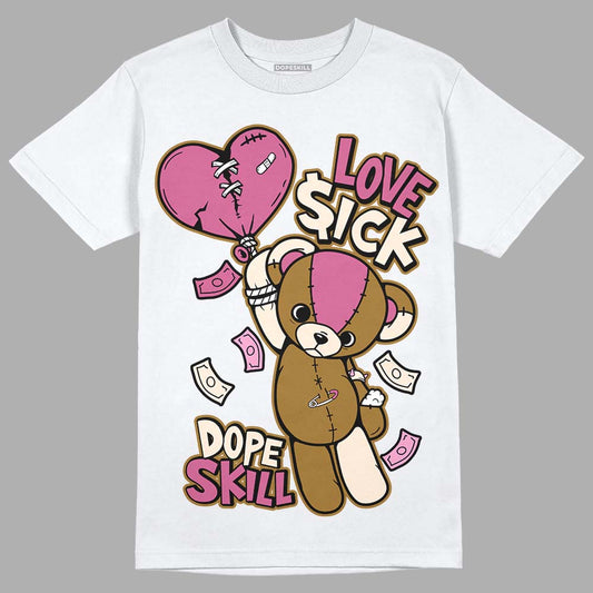 Dunk Low Just Do It “Bronzine/Playful Pink” DopeSkill T-Shirt Love Sick Graphic Streetwear - White