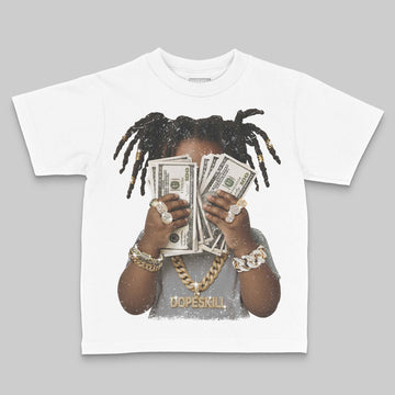 Jordan 5 Retro Wolf Grey (2026) DopeSkill Toddler Kids T-shirt Rich Youth Graphic Streetwear - White