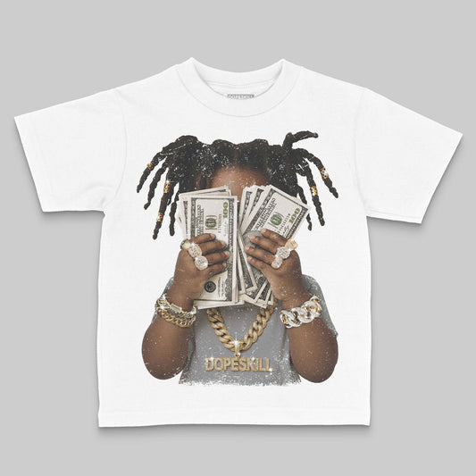 Jordan 5 Retro Wolf Grey (2026) DopeSkill Toddler Kids T-shirt Rich Youth Graphic Streetwear - White