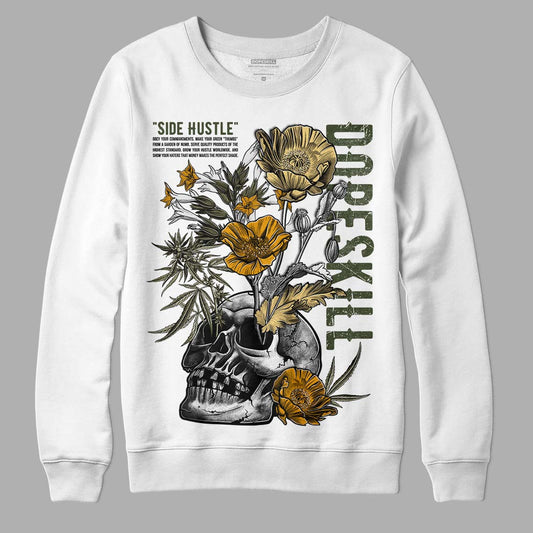 Jordan 4 Retro SE Craft Medium Olive DopeSkill Sweatshirt Side Hustle Graphic Streetwear - White