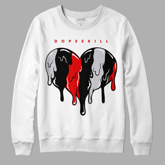 Jordan 2 Retro "Black Cement" DopeSkill Sweatshirt Slime Drip Heart Graphic Streetwear - White