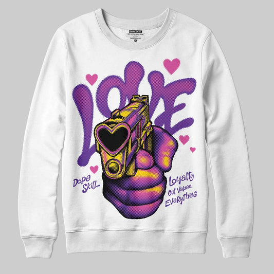 PURPLE Sneakers DopeSkill Sweatshirt Love Shot Graphic Streetwear - Black