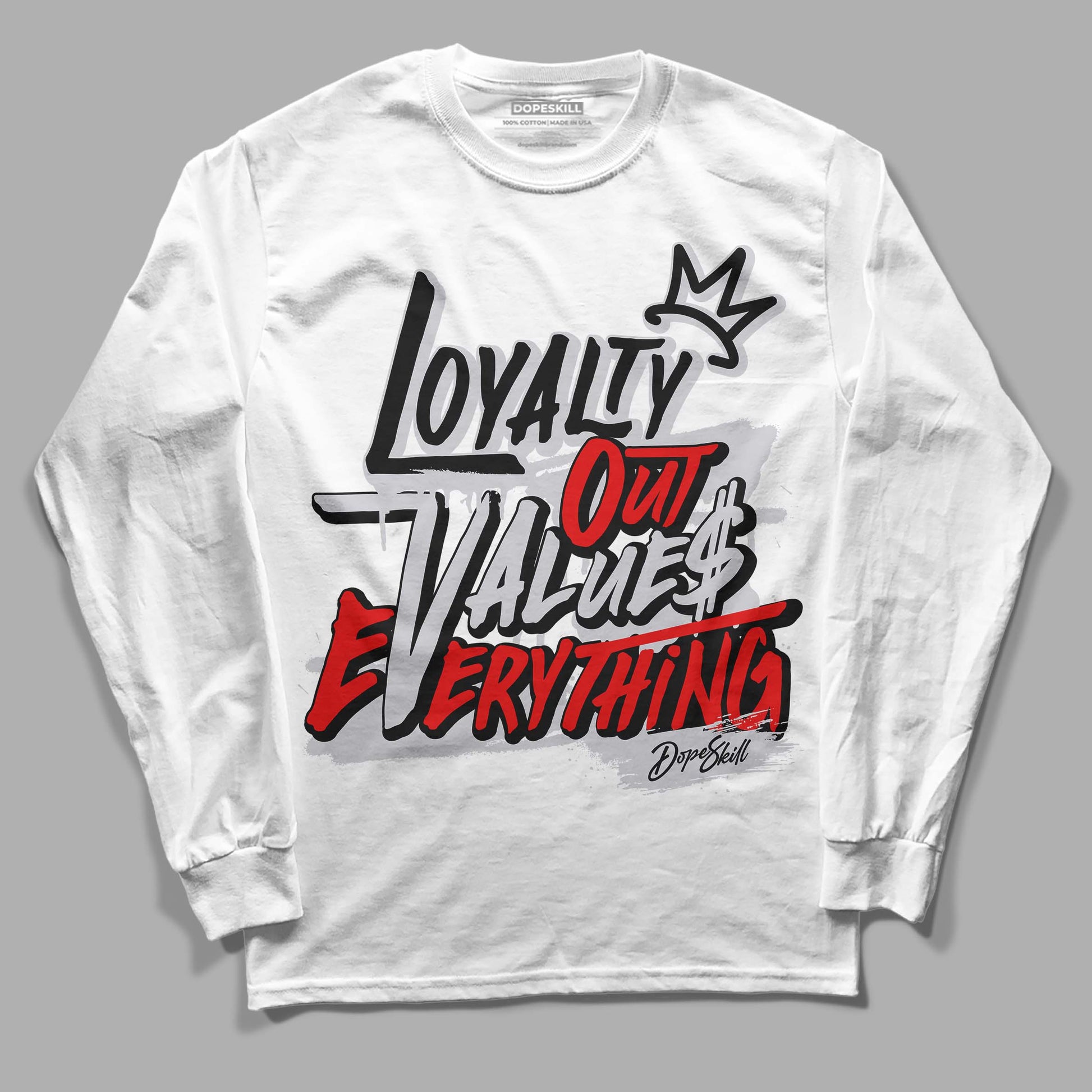 Jordan 2 Retro "Black Cement" DopeSkill Long Sleeve T-Shirt LOVE Graphic Streetwear - White