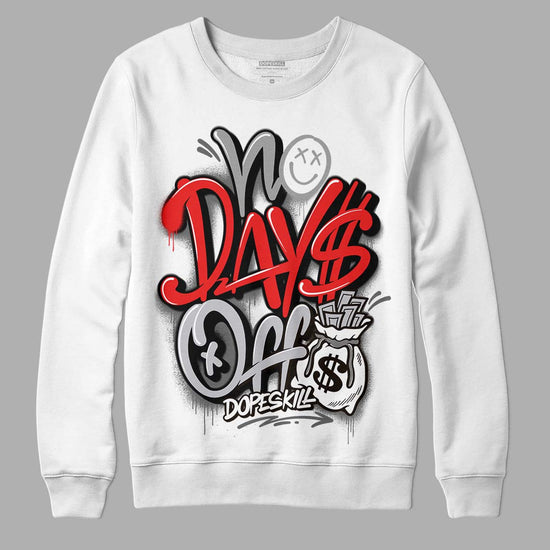 Grey Sneakers DopeSkill Sweatshirt No Days Off Graphic Streetwear - White 