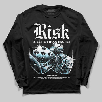 Black and White Sneakers DopeSkill Long Sleeve T-Shirt Risk Is Better Than Regret Graphic Streetwear - black