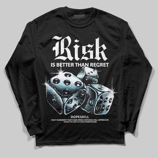 Black and White Sneakers DopeSkill Long Sleeve T-Shirt Risk Is Better Than Regret Graphic Streetwear - black
