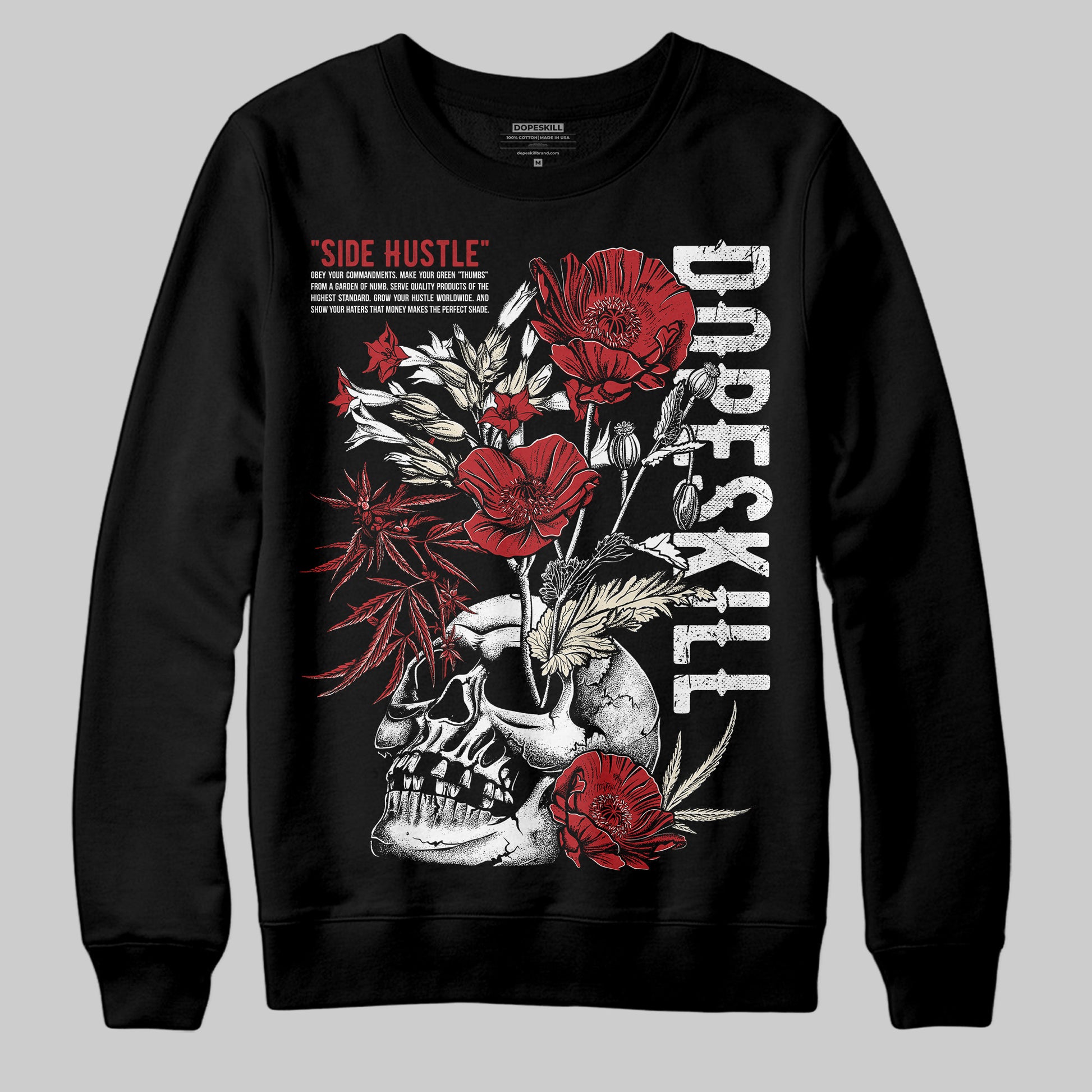 Jordan 1 Retro High OG Black Toe Reimagined DopeSkill Sweatshirt Side Hustle Graphic Streetwear - Black