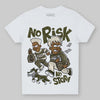 Jordan 3 “Medium Olive” aka “Family Affair” DopeSkill Toddler Kids T-shirt No Risk No Story Graphic Streetwear - White