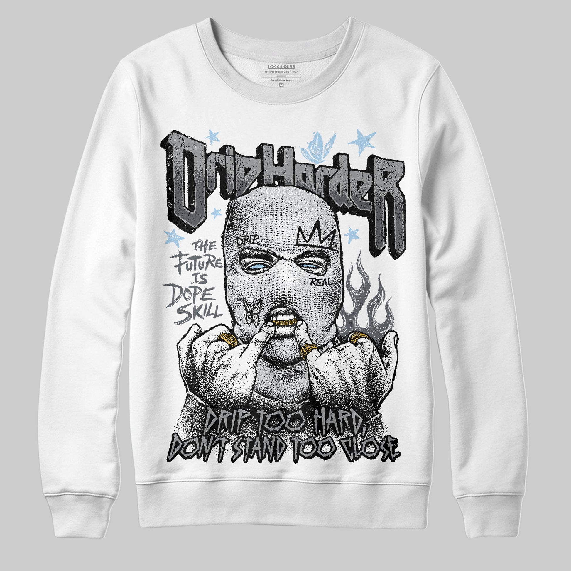 Jordan 5 Retro Wolf Grey (2026) DopeSkill Sweatshirt Drip Harder Graphic Streetwear - White