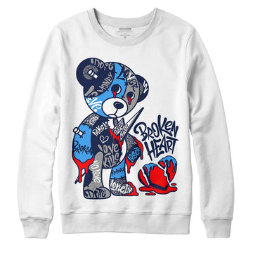 Jordan Spiz’ike Low “White/Obsidian” DopeSkill Sweatshirt Broken Heart Graphic Streetwear - White