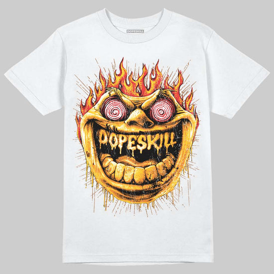 Yellow Sneakers DopeSkill T-Shirt Hellfire Graphic Streetwear - White