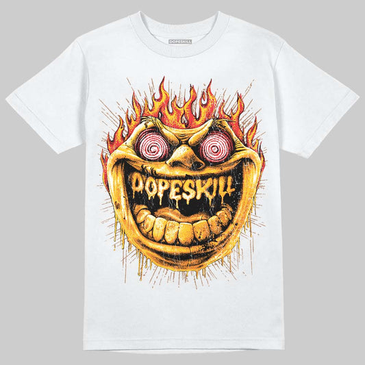 Yellow Sneakers DopeSkill T-Shirt Hellfire Graphic Streetwear - White