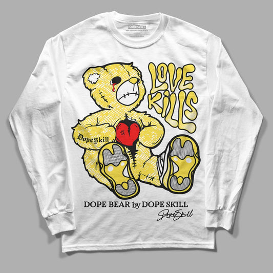 Wmns Air Jordan 11 Low 'Yellow Snakeskin' DopeSkill Long Sleeve T-Shirt Love Kills Graphic Streetwear - White 