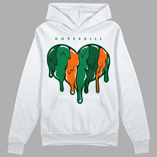 Green Sneakers DopeSkill Hoodie Sweatshirt Slime Drip Heart Graphic Streetwear - White 