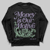 Jordan 1 Retro Low OG Zion Williamson Voodoo Alternate DopeSkill Long Sleeve T-Shirt Money Is Our Motive Typo Graphic Streetwear - Black