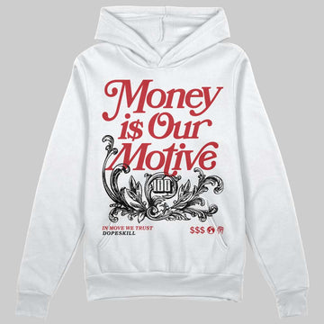 Jordan 1 Low OG "Chicago" DopeSkill Hoodie Sweatshirt Money Is Our Motive Typo Graphic Streetwear - White