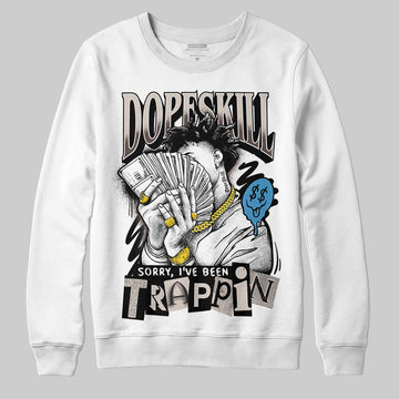 Adidas Samba OG White Black Clear Granite DopeSkill Sweatshirt Sorry I've Been Trappin Graphic Streetwear - White