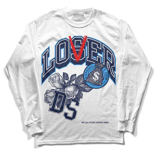 Jordan Spiz’ike Low “White/Obsidian” DopeSkill Long Sleeve T-Shirt Loser Lover Graphic Streetwear - White