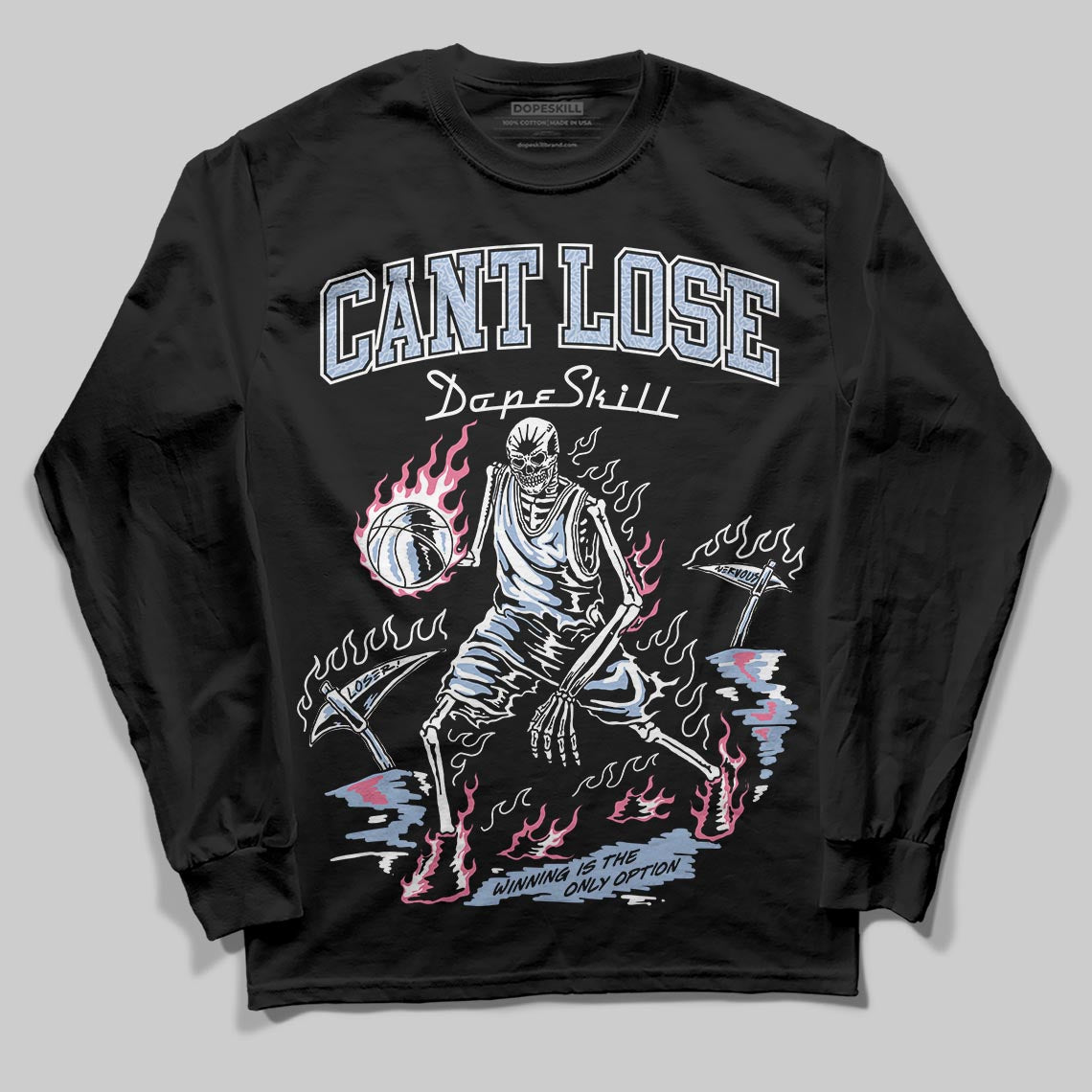 Jordan 3 GS “Cobalt Bliss” DopeSkill Long Sleeve T-Shirt Cant Lose Graphic Streetwear - Black