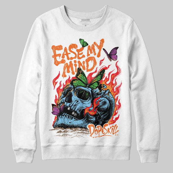 Orange, Black and White Sneakers DopeSkill Sweatshirt Ease My Mind Graphic Streetwear - White