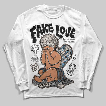 Adidas Samba OG White Black Clear Granite DopeSkill Long Sleeve T-Shirt False Love Graphic Streetwear - White