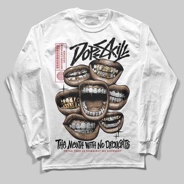 Jordan 14 Retro ‘Black Toe’ DopeSkill Long Sleeve T-Shirt The Mouth With No Droughts Graphic Streetwear - White