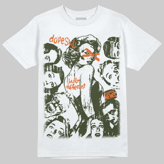 Olive Sneakers DopeSkill T-Shirt Built Different Graphic Streetwear - White 