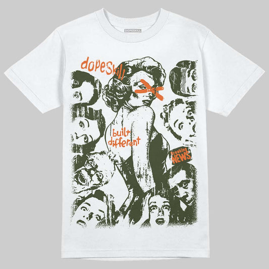 Olive Sneakers DopeSkill T-Shirt Built Different Graphic Streetwear - White 