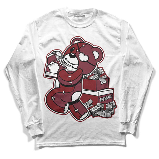 Jordan 1 Retro High OG “Team Red” DopeSkill Long Sleeve T-Shirt Bear Steals Sneaker Graphic Streetwear - White 