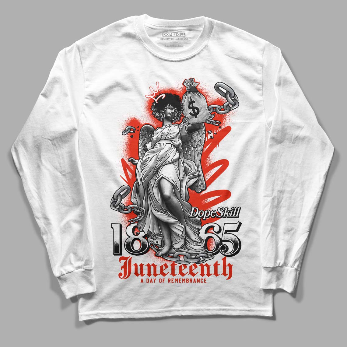 Jordan 6 Retro Toro Bravo DopeSkill Long Sleeve T-Shirt Juneteenth Graphic Streetwear - White