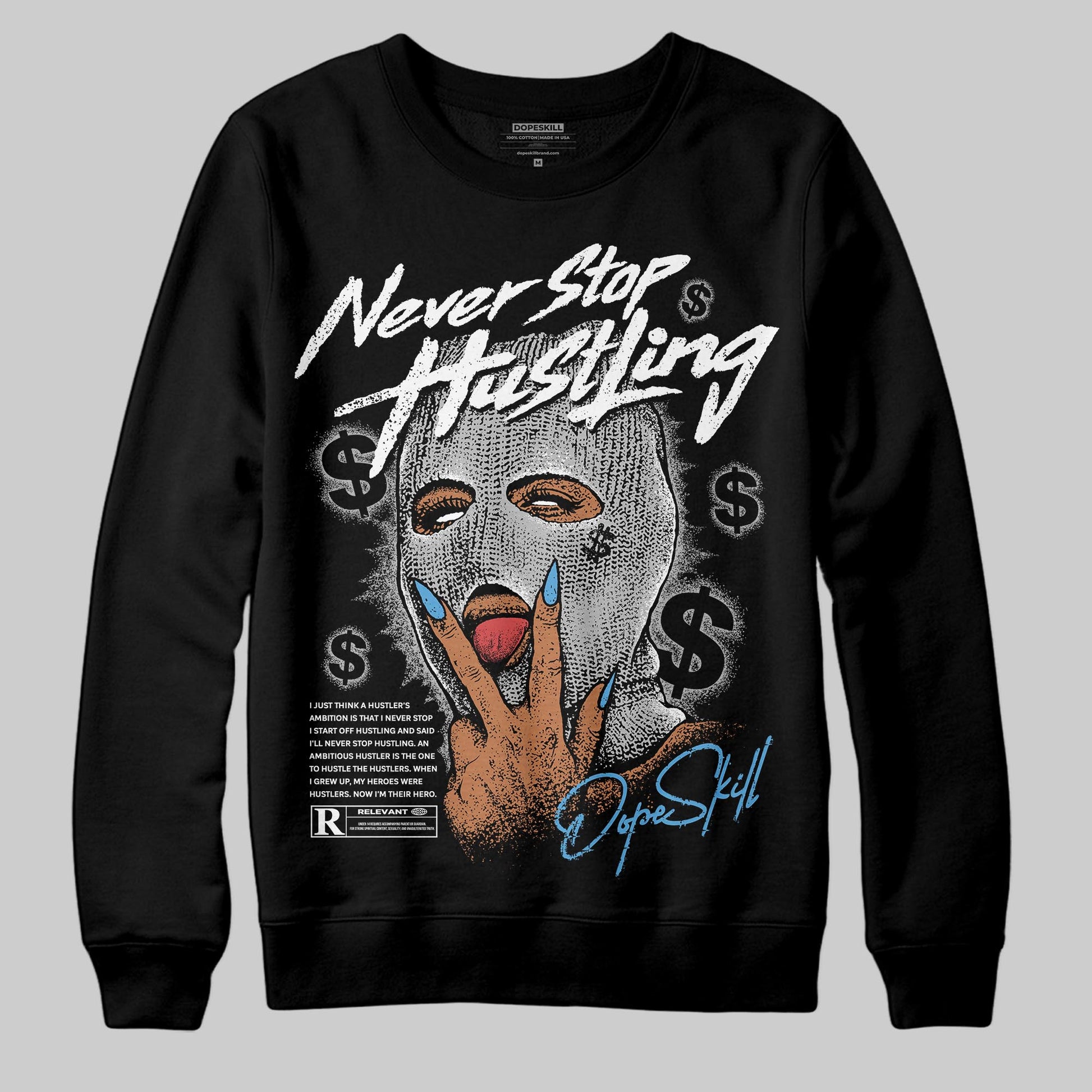 Jordan 10 OG “Steel” DopeSkill Sweatshirt Never Stop Hustling Graphic Streetwear - Black
