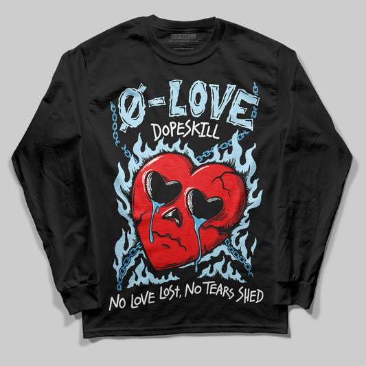 Jordan 11 Retro Legend Blue DopeSkill Long Sleeve T-Shirt Crying Heart Graphic Streetwear - Black