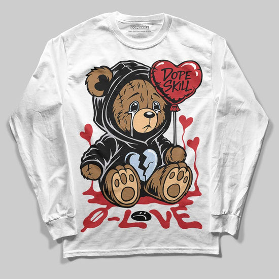 Jordan 5 Retro OG Black Metallic Reimagined DopeSkill Long Sleeve T-Shirt Broken Bear Graphic Streetwear - White