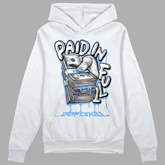 Jordan 9 Powder Blue DopeSkill Hoodie Sweatshirt Paid In Full Graphic Streetwear - White 