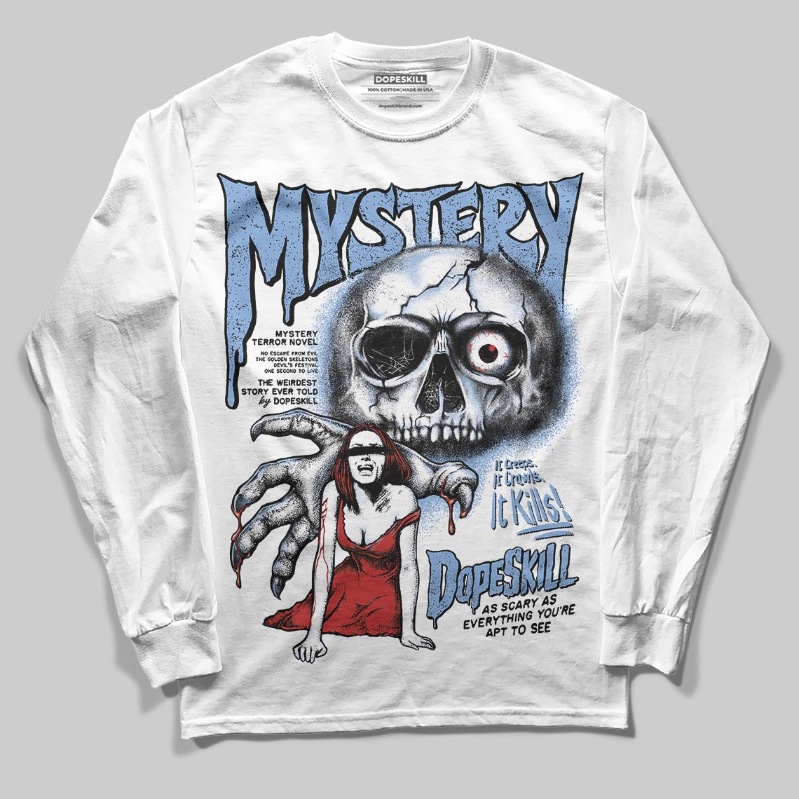 Jordan 4 WMNS 'Forget Me Not' DopeSkill Long Sleeve T-Shirt Mystery Ghostly Grasp Graphic Streetwear - White
