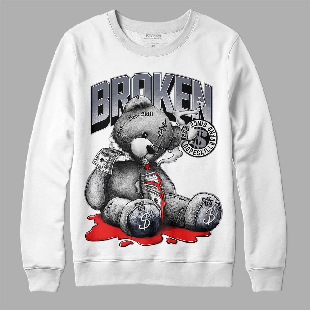 Jordan 14 Retro 'Stealth' DopeSkill Sweatshirt Sick Bear Graphic Streetwear - White 