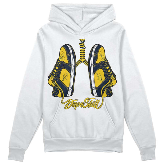 Dunk Low Vintage “Michigan” DopeSkill Hoodie Sweatshirt Breathe Graphic Streetwear - White