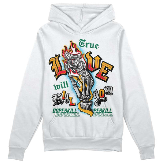 Jordan 1 Mid GS 'Six Championships DopeSkill Hoodie Sweatshirt True Love Will Kill You Graphic Streetwear - White