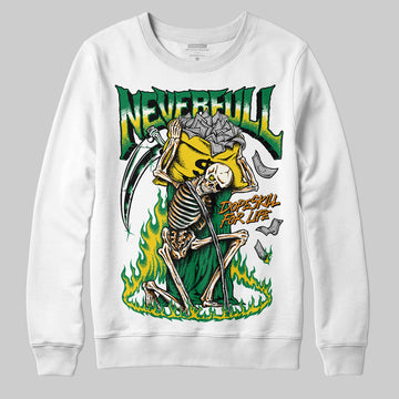 Jordan 5 “Lucky Green” DopeSkill Sweatshirt NeverFull Graphic Streetwear - White