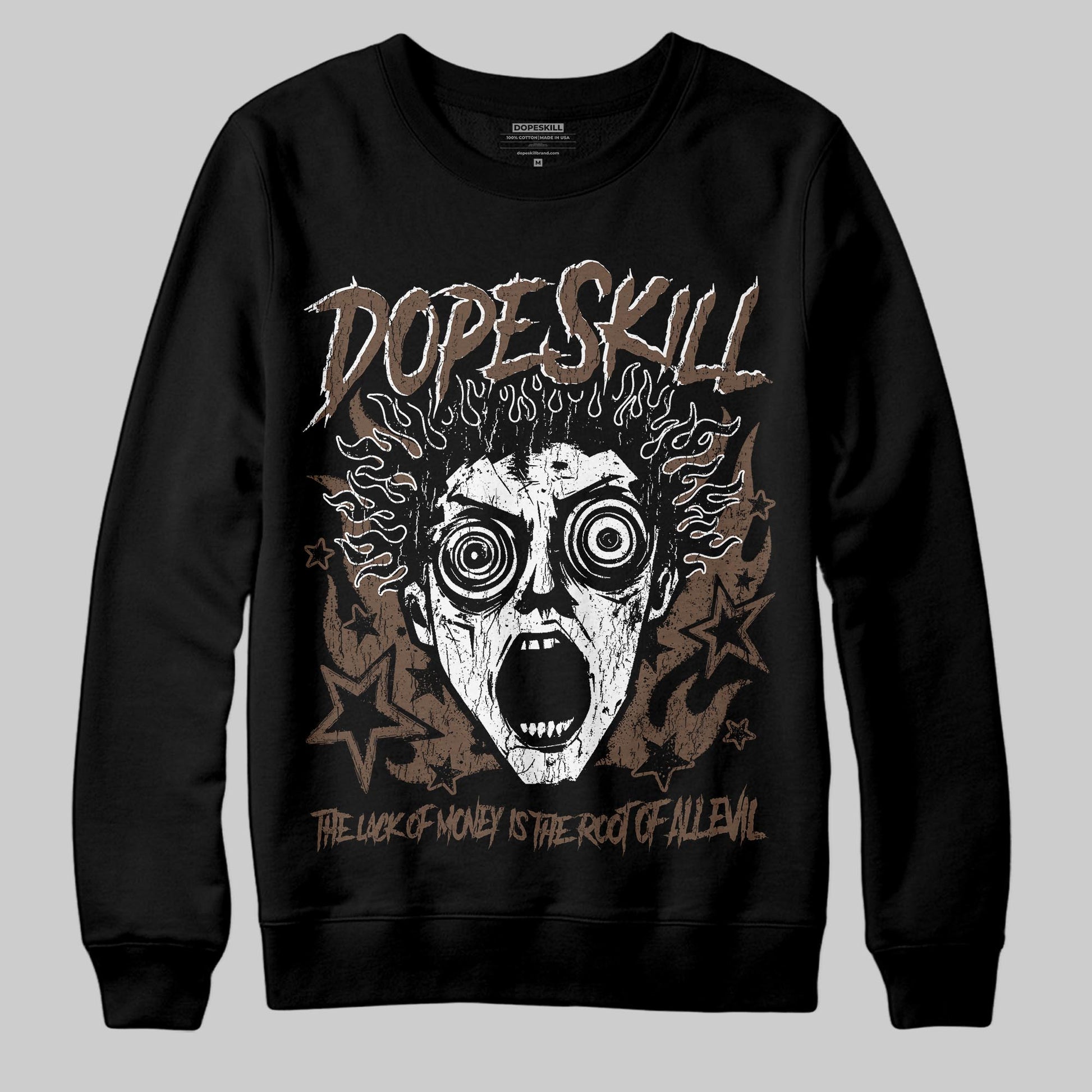 A Ma Maniére x Air Jordan 4 “Dark Mocha” DopeSkill Sweatshirt Root of Evil Graphic Streetwear - Black