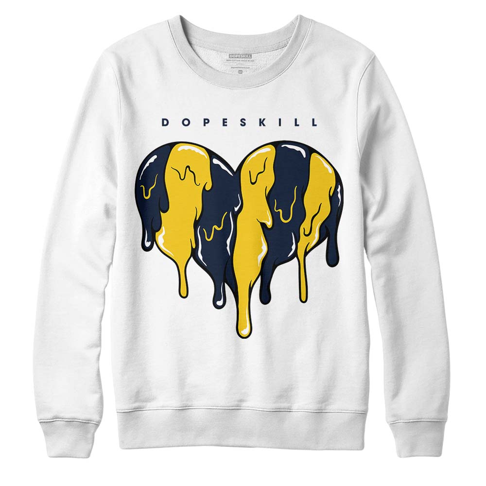 Dunk Low Vintage “Michigan” DopeSkill Sweatshirt Slime Drip Heart Graphic Streetwear - White