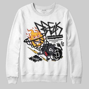 Jordan 3 Retro Black Cat DopeSkill Sweatshirt Break Through Graphic Streetwear - White