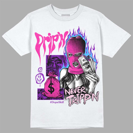 Pink Sneakers DopeSkill T-Shirt Drip'n Never Tripp'n Graphic Streetwear - White