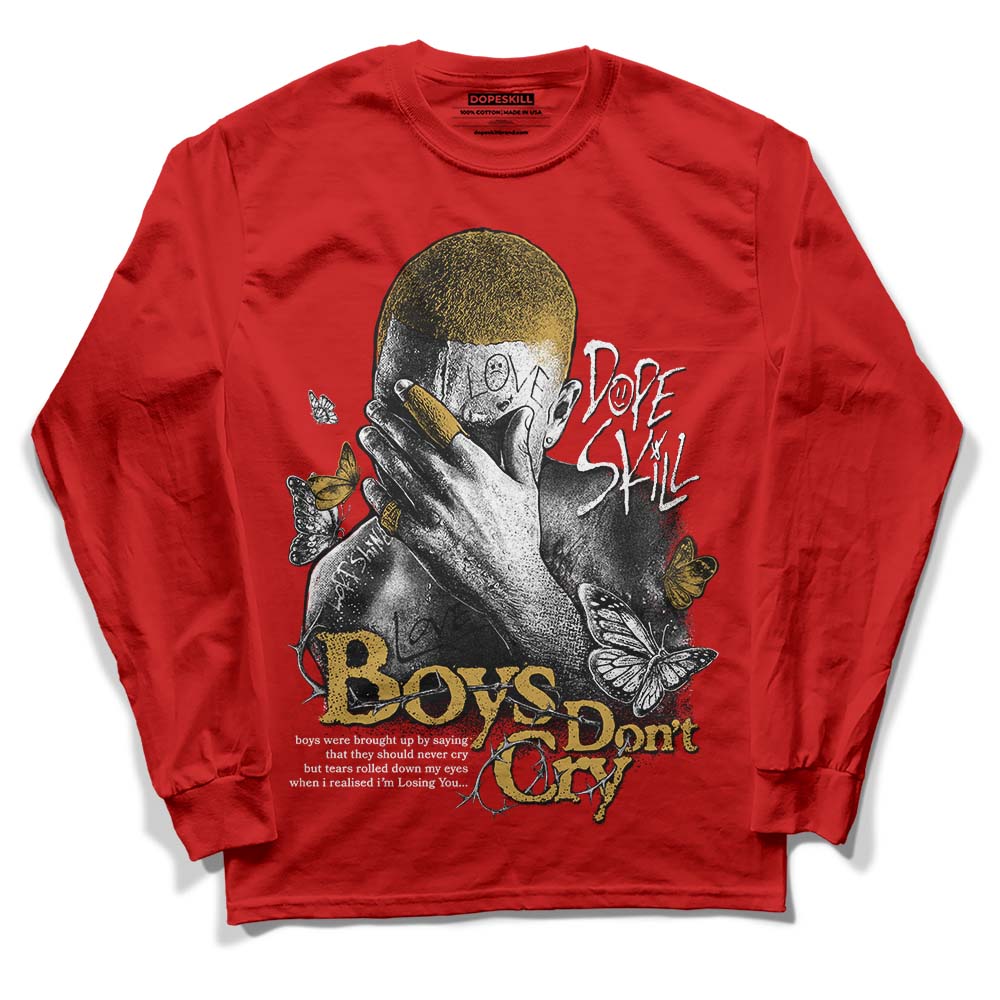 Red Sneakers DopeSkill Red Long Sleeve T-Shirt Boys Don't Cry Graphic Streetwear