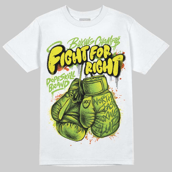 Neon Green Sneakers DopeSkill T-Shirt Fight For Right Graphic Streetwear - White