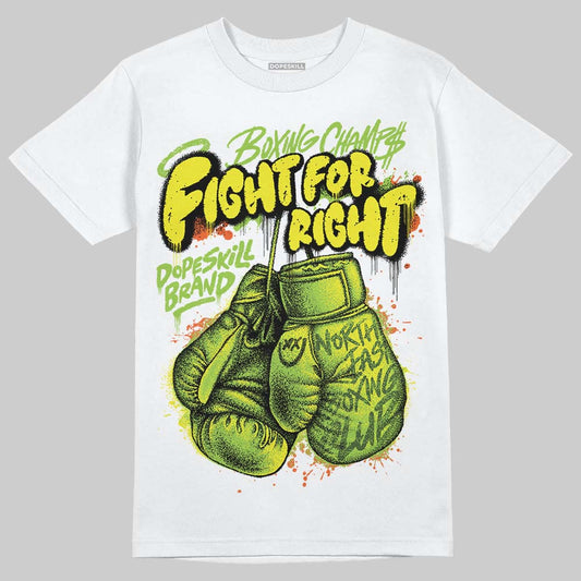 Neon Green Sneakers DopeSkill T-Shirt Fight For Right Graphic Streetwear - White