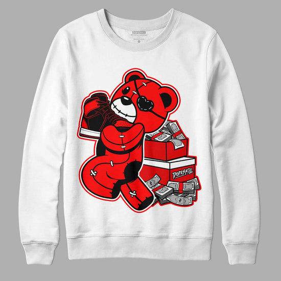 Jordan 1 Retro High OG "Satin Bred" DopeSkill Sweatshirt Bear Steals Sneaker Graphic Streetwear - White