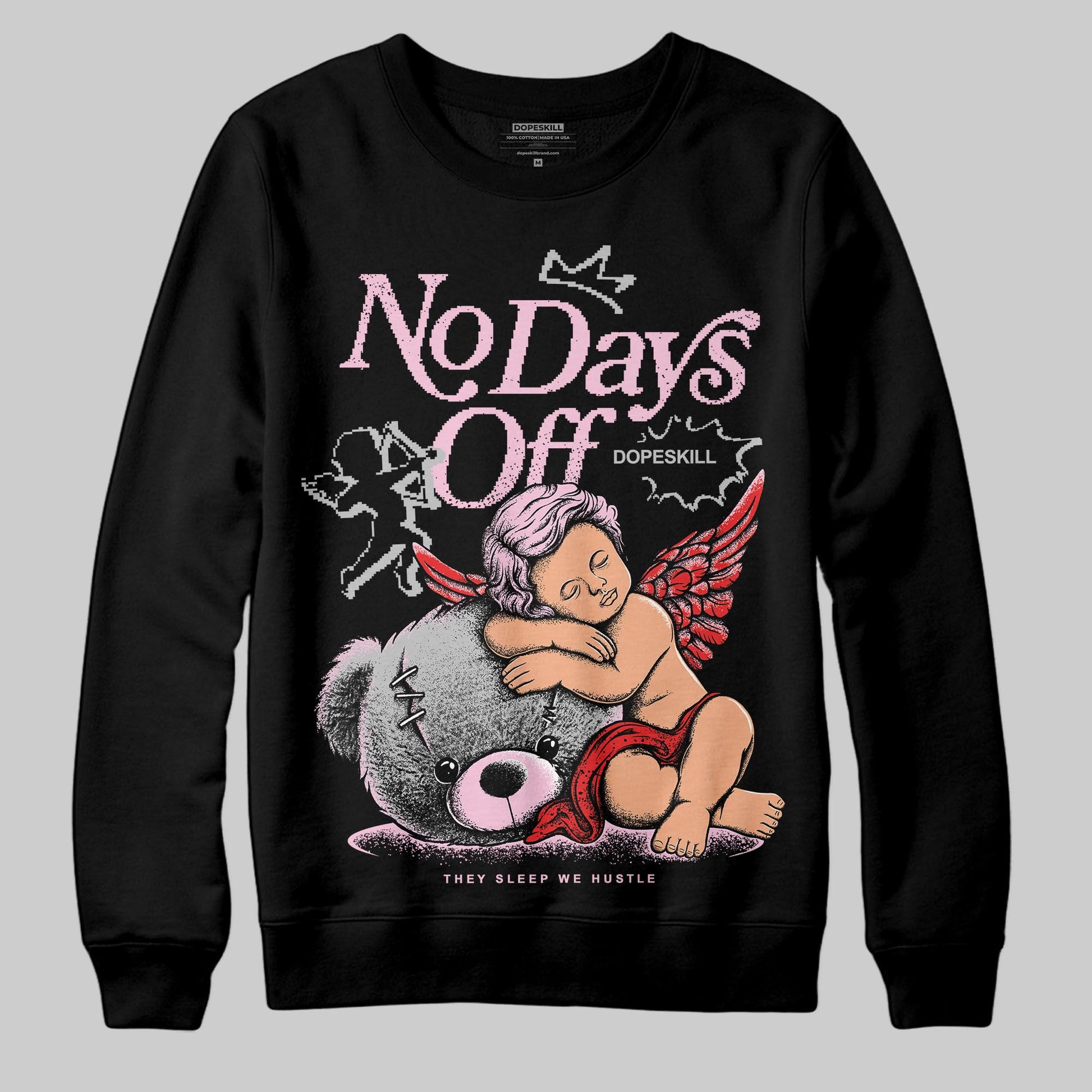 Awake NY x Air Jordan 5 Arctic Pink DopeSkill Sweatshirt New No Days Off Graphic Streetwear - Black