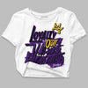 Jordan 12 "Field Purple" DopeSkill Women's Crop Top LOVE Graphic Streetwear - White